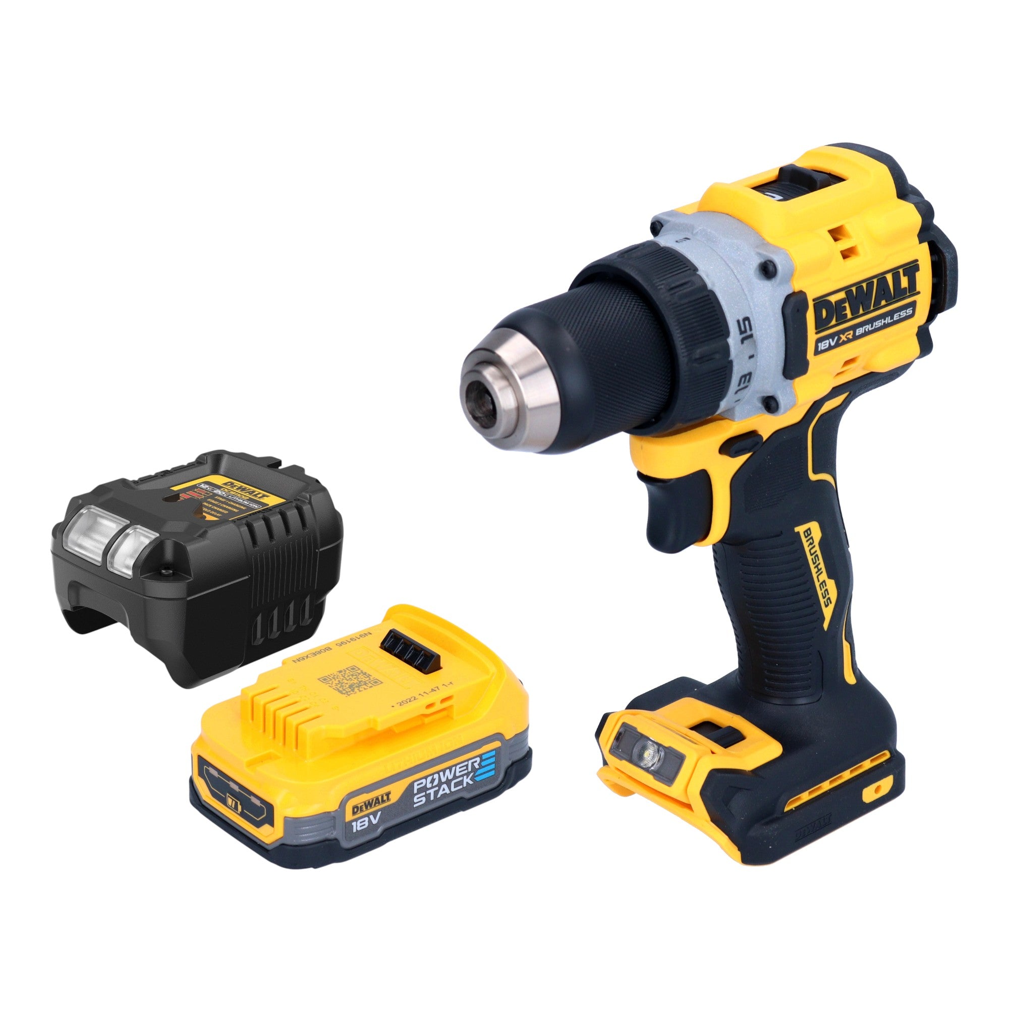 DeWalt DCD 800 E1 Akku Bohrschrauber 18 V 90 Nm Brushless 1x Powerstack Akku 1 7 Ah Ladegeraet  0 - toolbrothers