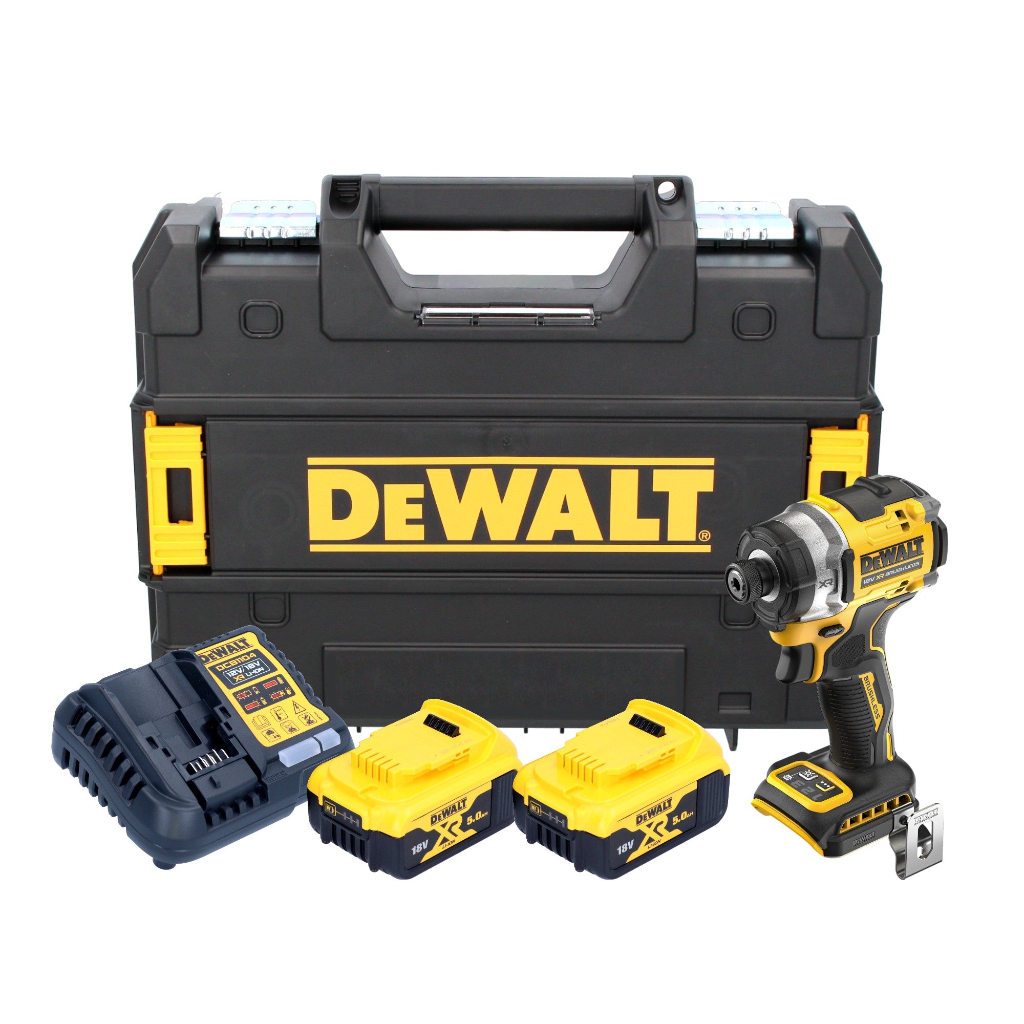 DeWalt DCF 860 P2T Akku Schlagschrauber 18 V 282 Nm 1 4 Brushless 2x Akku 5 0 Ah Ladegeraet TSTAK 0 - toolbrothers