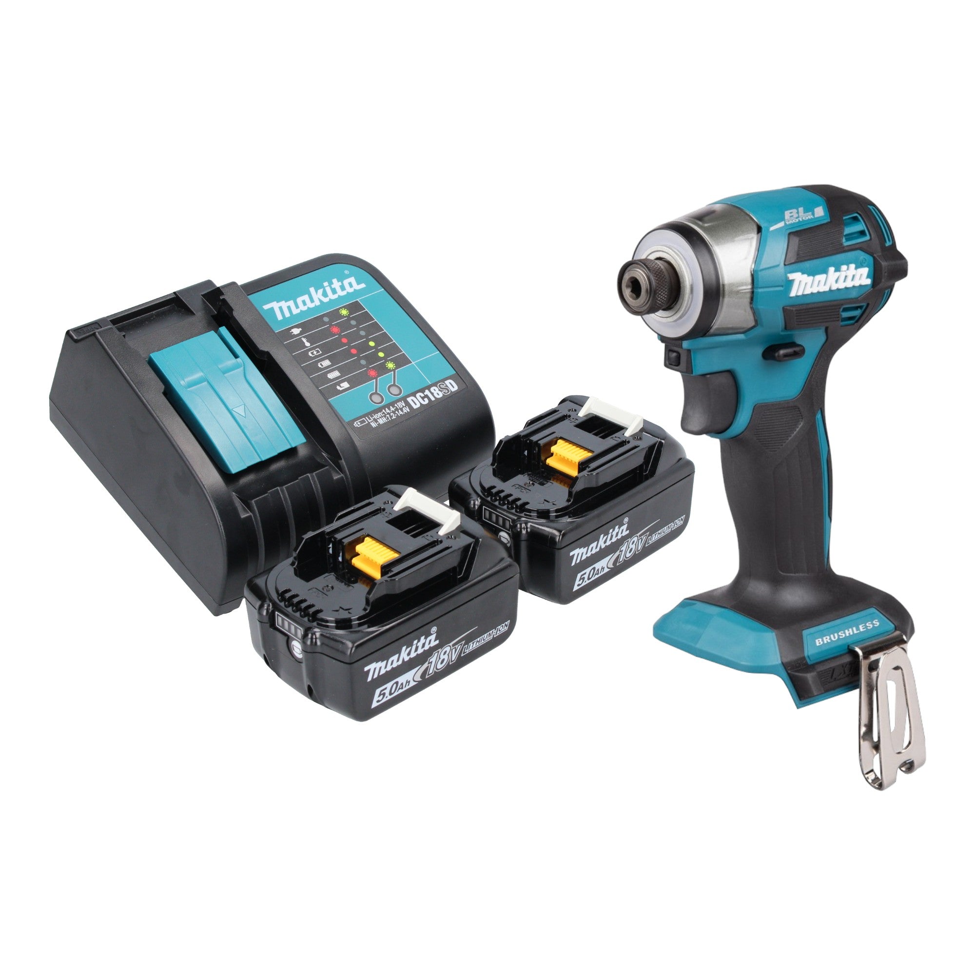 Makita DTD 173 ST Akku Schlagschrauber 18 V 180 Nm 1 4 Brushless 2x Akku 5 0 Ah Ladegeraet 0 - toolbrothers
