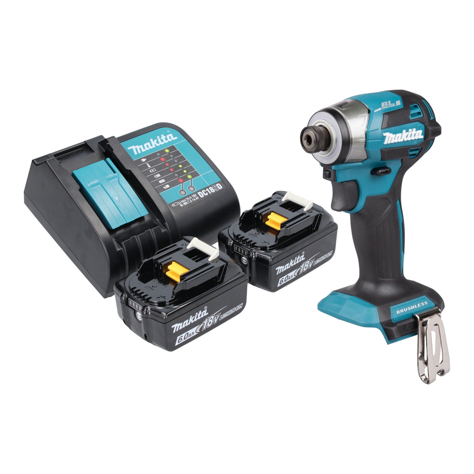 Makita DTD 173 SG Akku Schlagschrauber 18 V 180 Nm 1 4 Brushless 2x Akku 6 0 Ah Ladegeraet 0 - toolbrothers