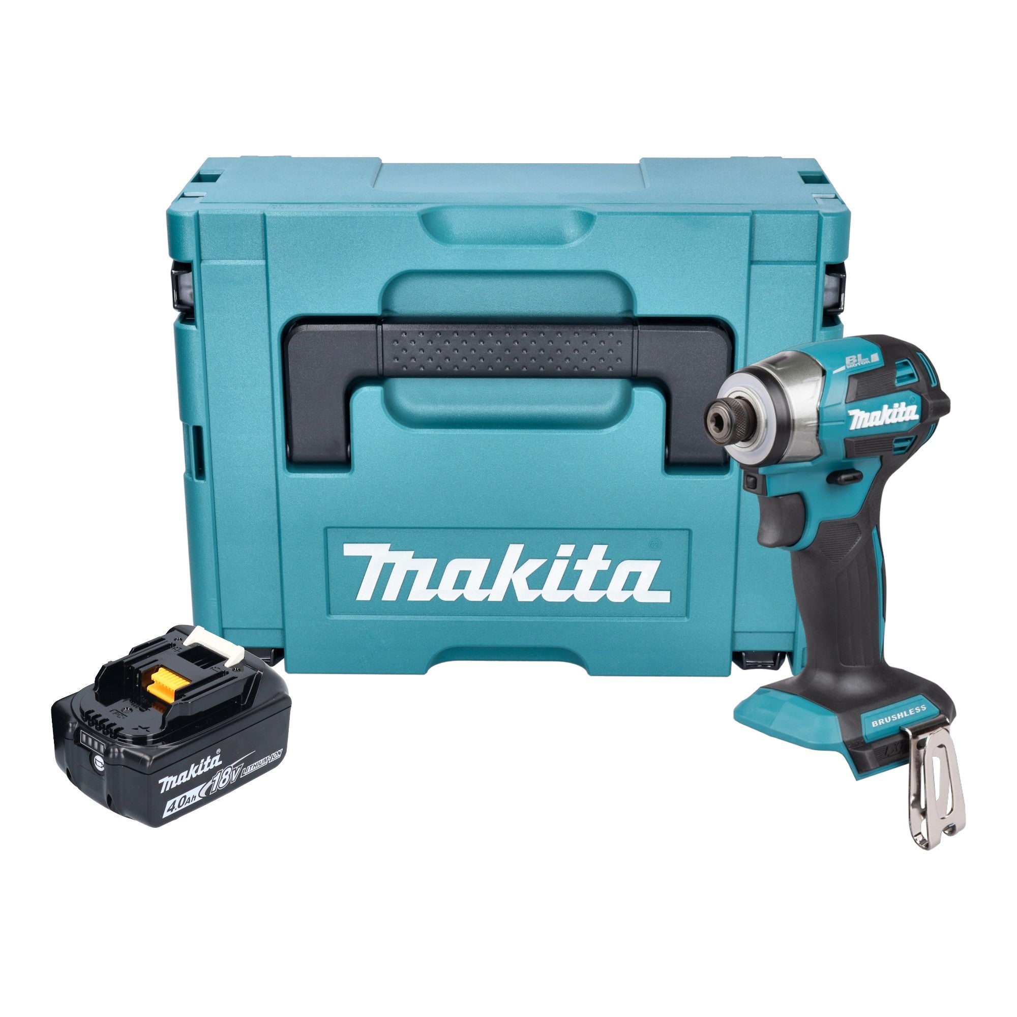 Makita DTD 173 M1J Akku Schlagschrauber 18 V 180 Nm 1 4 Brushless 1x Akku 4 0 Ah Makpac ohne Ladegeraet 0 - toolbrothers