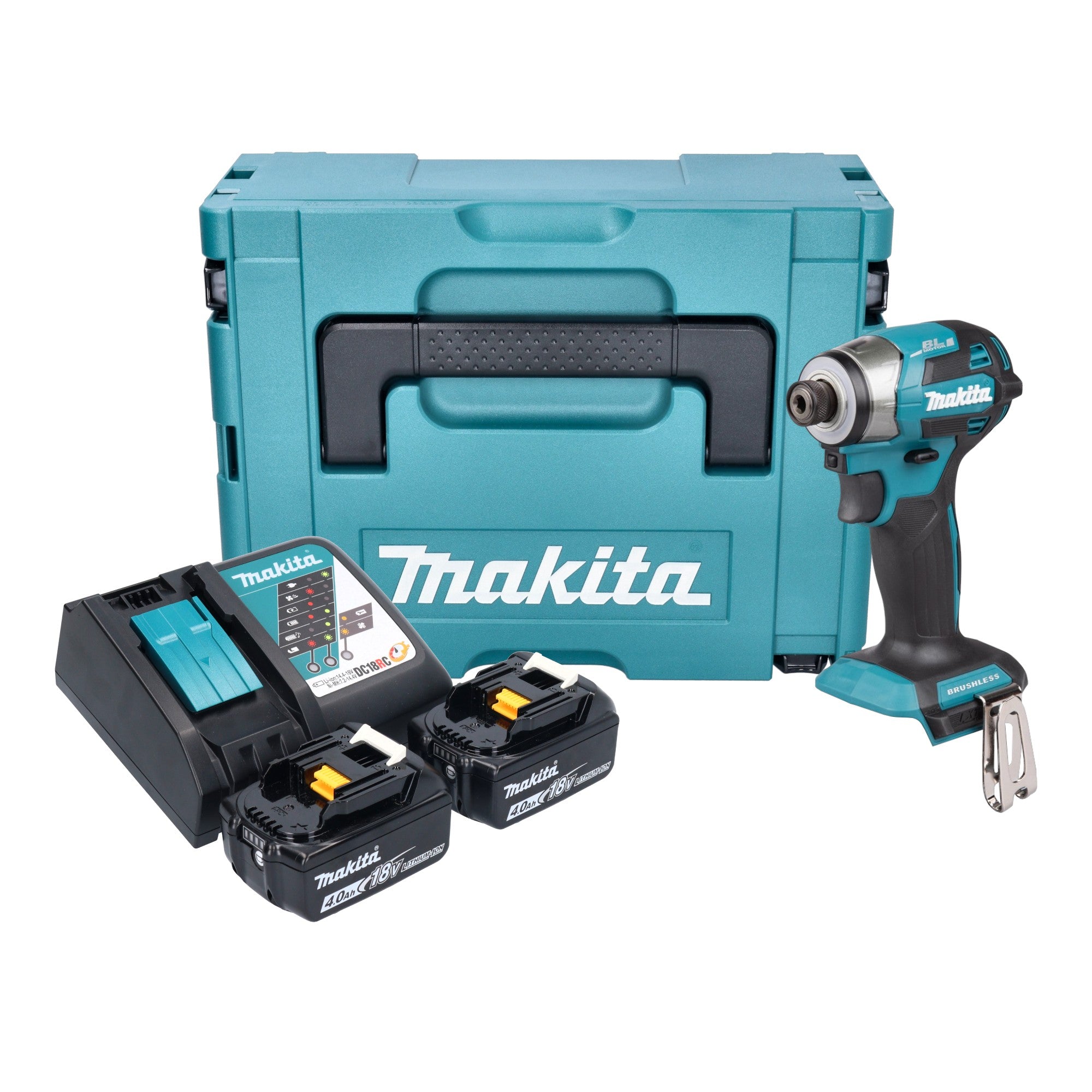 Makita DTD 173 RMJ Akku Schlagschrauber 18 V 180 Nm 1 4 Brushless 2x Akku 4 0 Ah Ladegeraet Makpac 0 - toolbrothers