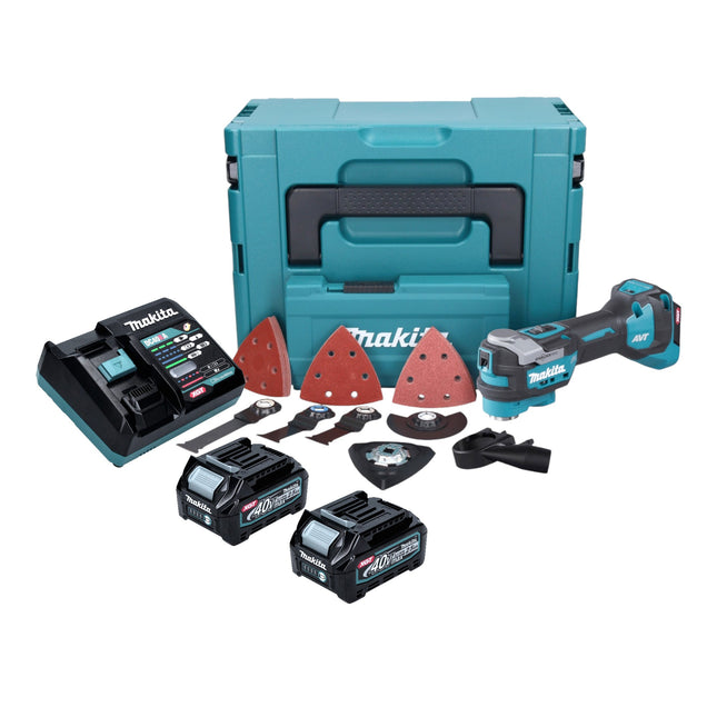 Makita TM 001 GD203 Akku Multifunktionswerkzeug 40 V max Starlock Max Brushless 2x Akku 2 5 Ah 37 tlg Zubehoerset Ladegeraet Makpac 0 - toolbrothers