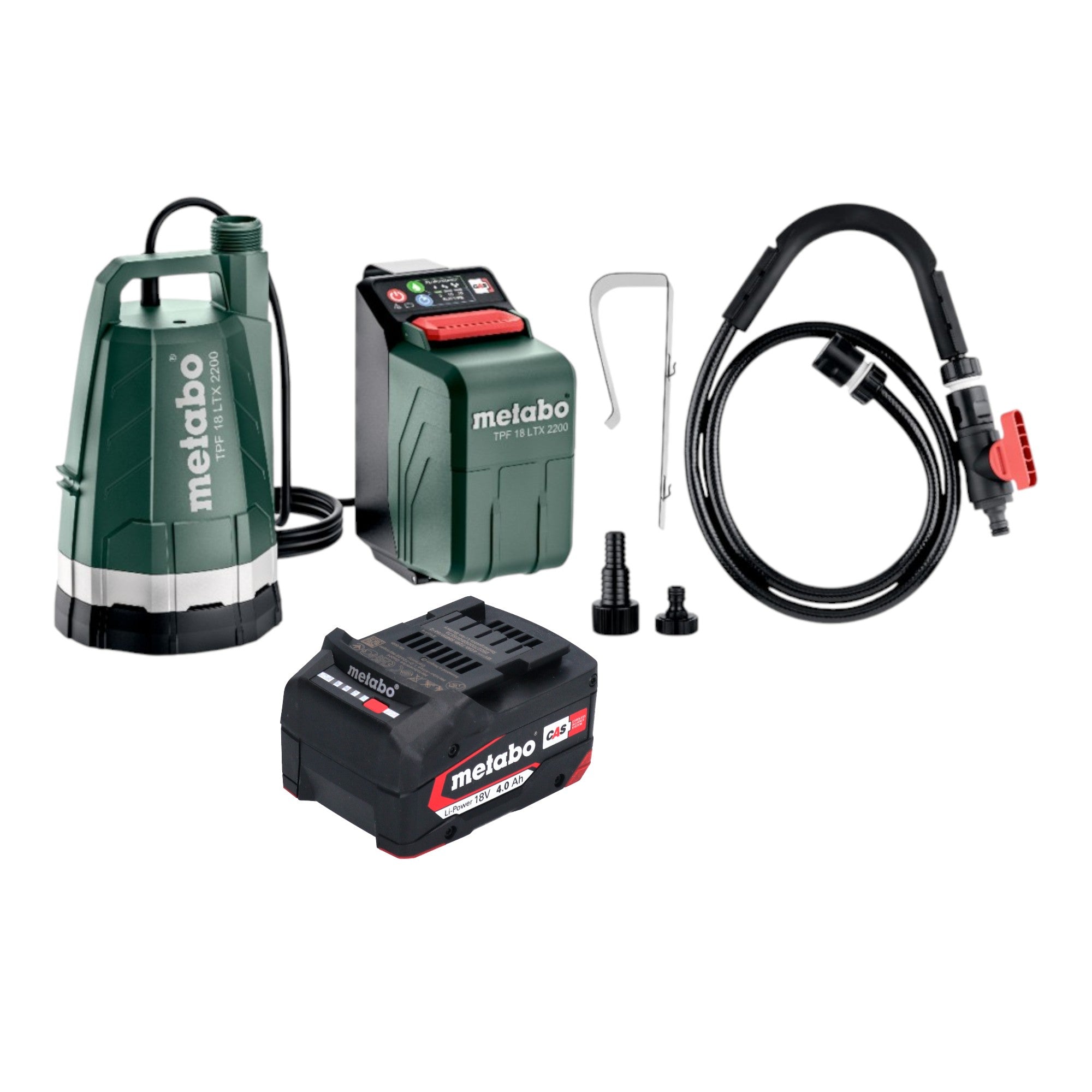 Metabo TPF 18 LTX 2200 Akku Tauch und Regenfasspumpe 18 V 2200 l h 1x Akku 4 0 Ah ohne Ladegeraet 0 - toolbrothers