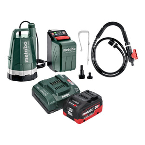 Metabo TPF 18 LTX 2200 Akku Tauch- und Regenfasspumpe 18 V 2200 l/h + 1x LiHD Akku 10,0 Ah + Ladegerät