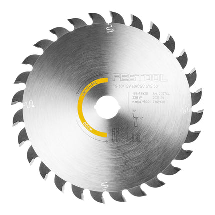 Festool KSB SORT 3 W 168x1 8 Kreissaegeblatt Set 168 x 1 8 mm 578566 fuer TS 60 K TSV 60 K CSC SYS 50 2 - toolbrothers