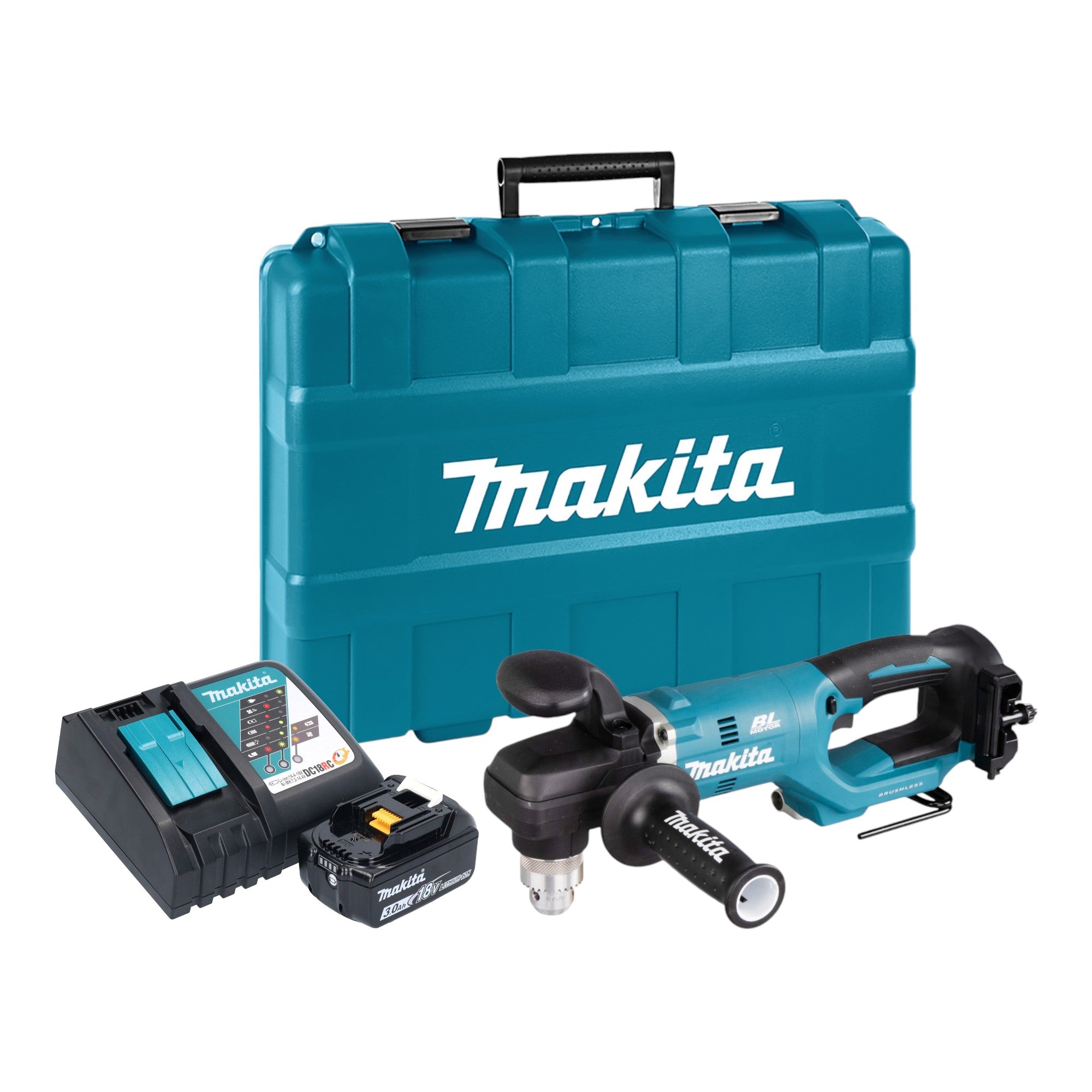 Makita DDA 450 RF1K Akku Winkelbohrmaschine 18 V 70 Nm Brushless 1x Akku 3 0 Ah Ladegeraet Koffer 0 - toolbrothers