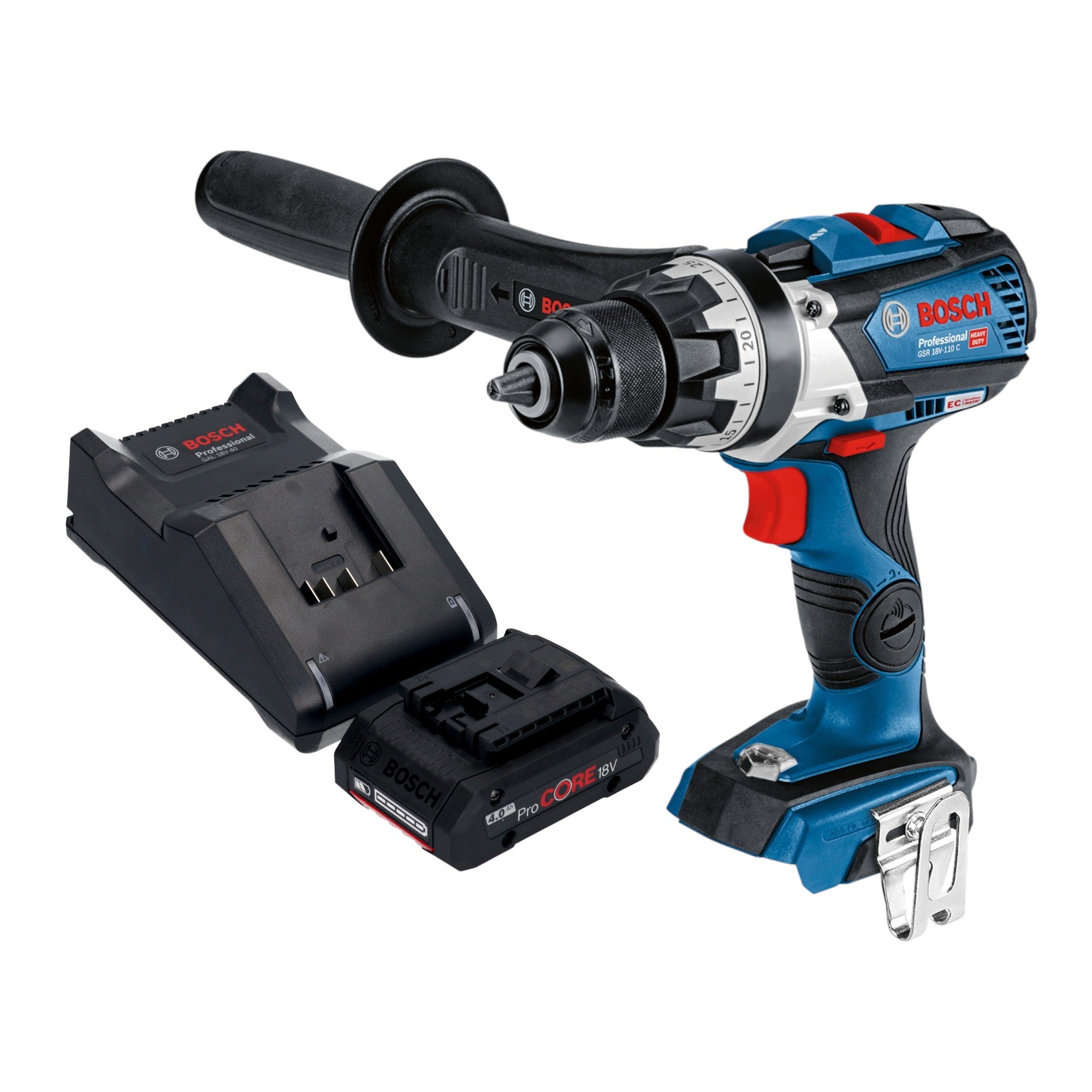 Bosch GSR 18V 110 C Professional Akku Bohrschrauber 18 V 110 Nm Brushless 1x ProCORE Akku 4 0 Ah Ladegeraet 0 - toolbrothers