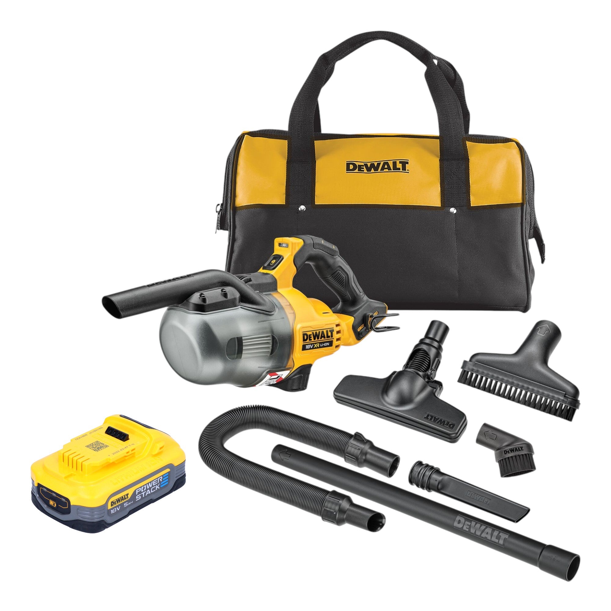 DeWalt DCV 501 LN Akku Stabsauger 18 V 0 7 l Staubklasse L 1x Powerstack Akku 5 0 Ah ohne Ladegeraet 0 - toolbrothers