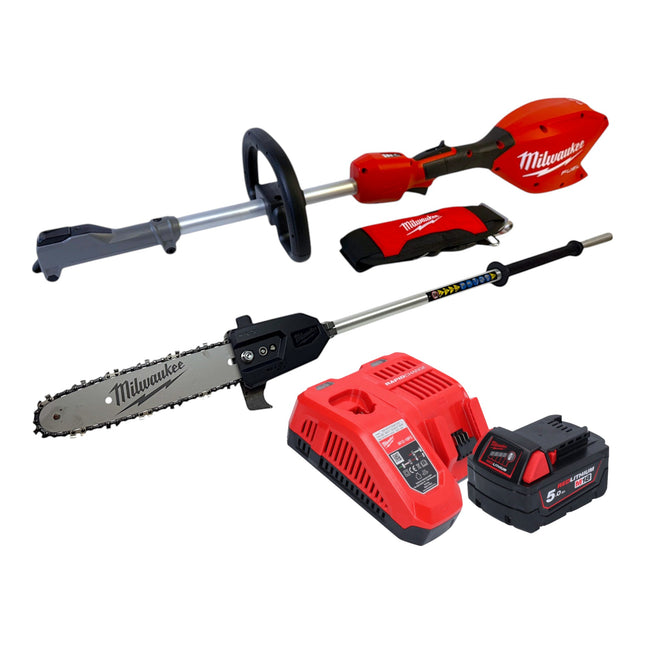 Milwaukee M18 FOPH2 CSA 501 Akku Basiseinheit 18 V Brushless Hochentaster Aufsatz 1x Akku 5 0 Ah Ladegeraet 0 - toolbrothers