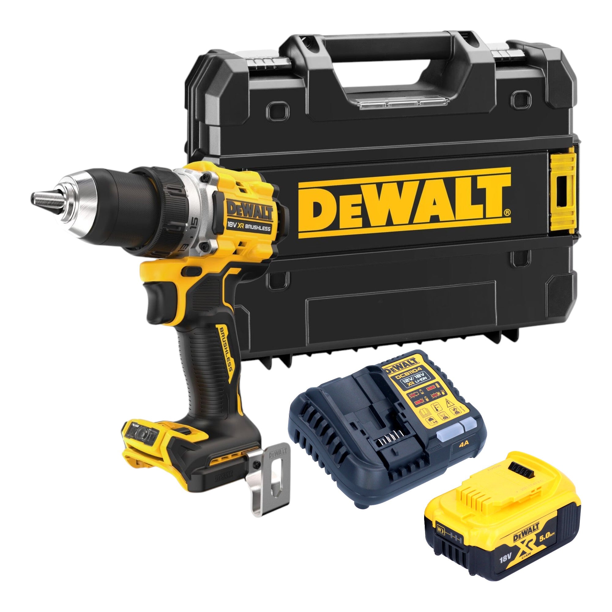 DeWalt DCD 800 P1T Akku Bohrschrauber 18 V 90 Nm Brushless 1x Akku 5 0 Ah Ladegeraet TSTAK 0 - toolbrothers