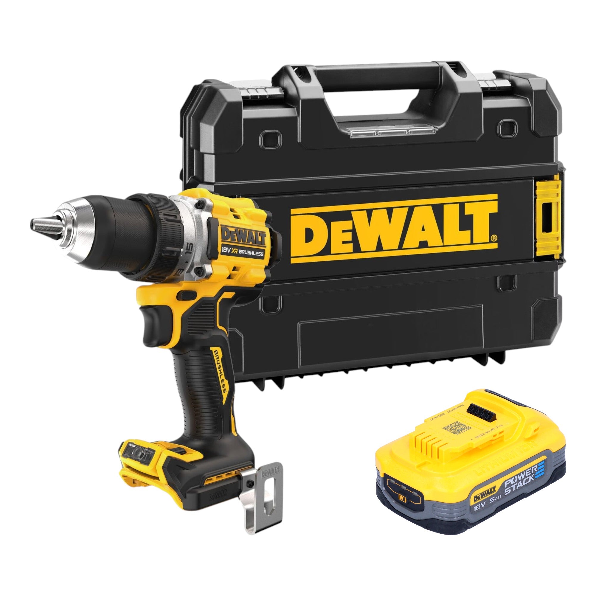 DeWalt DCD 800 NT Akku Bohrschrauber 18 V 90 Nm Brushless 1x Powerstack Akku 5 0 Ah TSTAK ohne Ladegeraet 0 - toolbrothers
