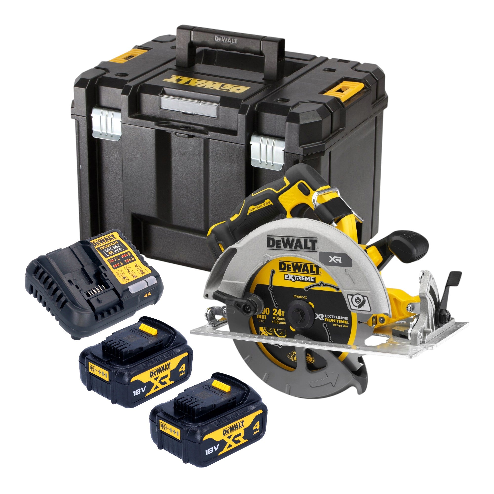DeWalt DCS 573 M2T Akku Handkreissaege 18 V 190 x 30 mm Brushless 2x Akku 4 0 Ah Ladegeraet TSTAK 0 - toolbrothers