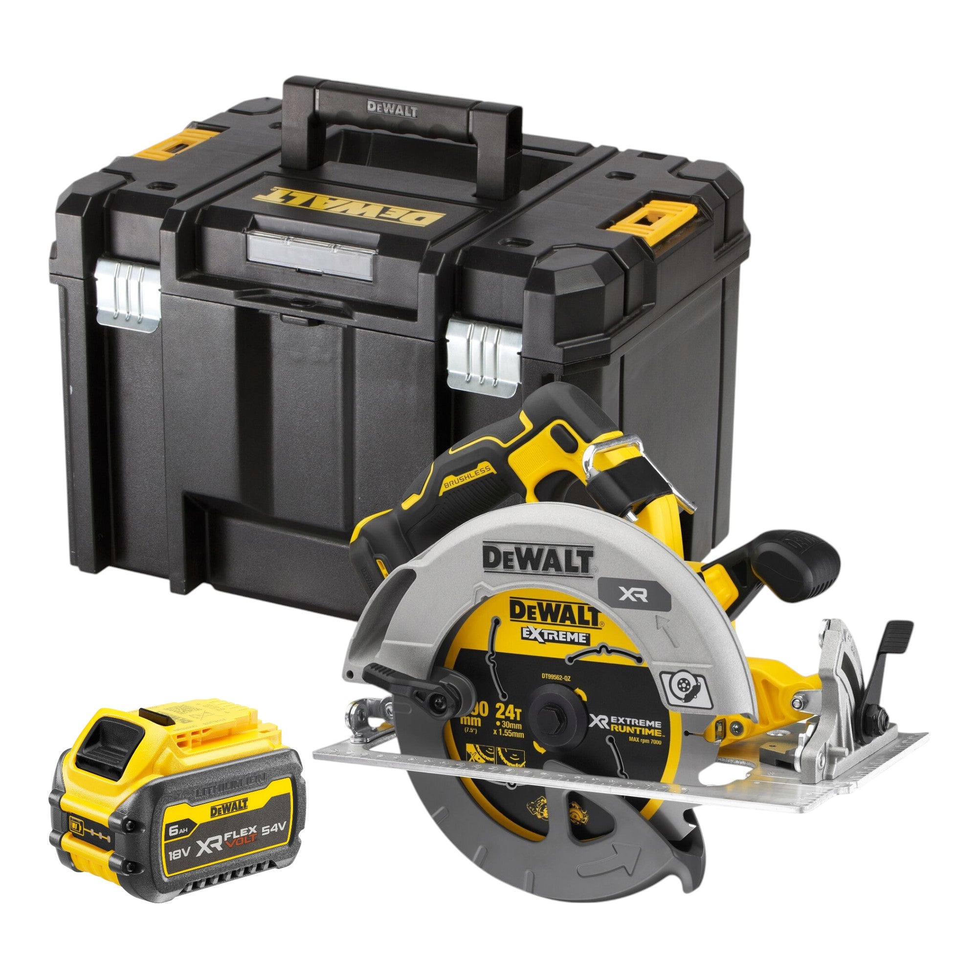 DeWalt DCS 573 NT Akku Handkreissaege 18 V 190 x 30 mm Brushless 1x Akku 6 0 Ah TSTAK ohne Ladegeraet 0 - toolbrothers