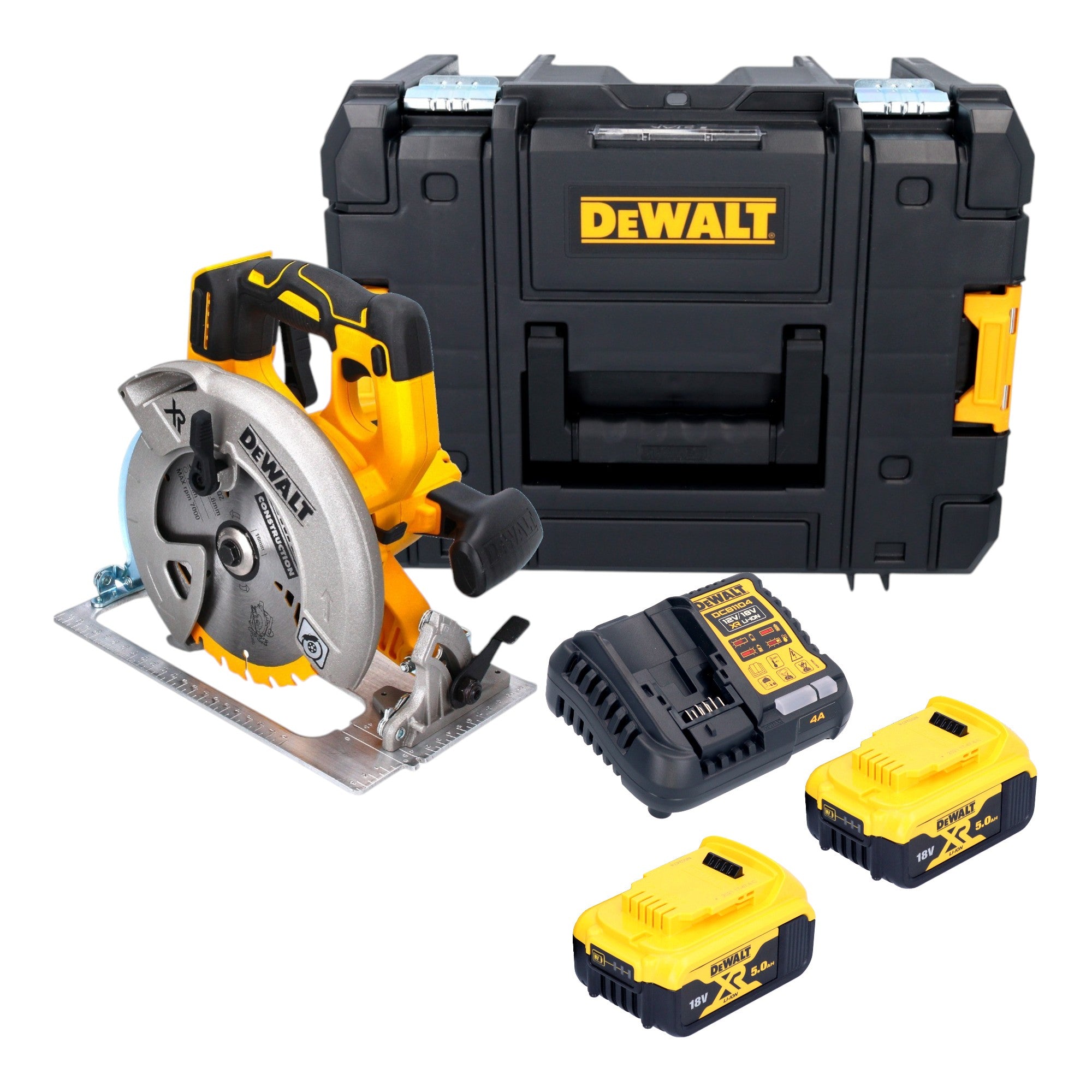 DeWalt DCS 570 P2T Akku Handkreissaege 18 V 184 mm Brushless 2x Akku 5 0 Ah Ladegeraet TSTAK 0 - toolbrothers