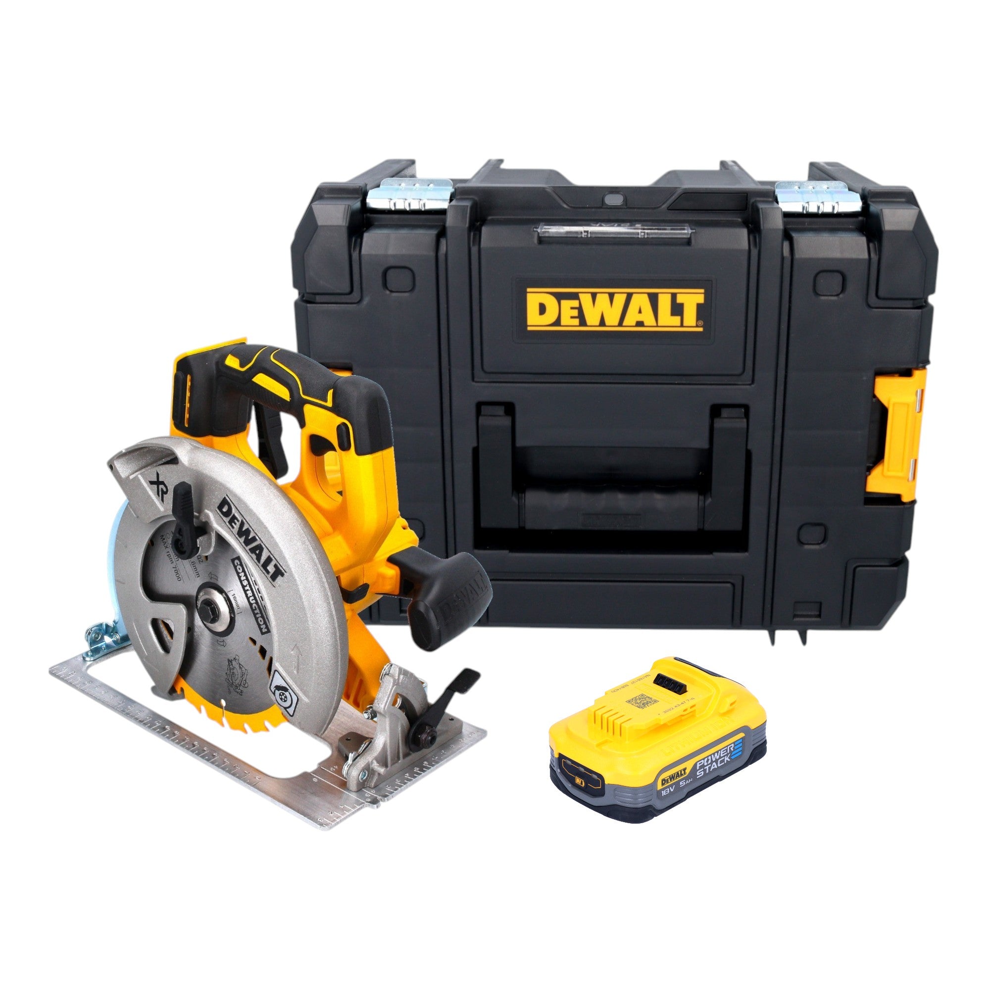 DeWalt DCS 570 NT Akku Handkreissaege 18 V 184 mm Brushless 1x Powerstack Akku 5 0 Ah TSTAK ohne Ladegeraet 0 - toolbrothers