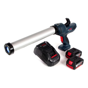 Bosch GCG 18V-600 Professional Akku Kartuschenpresse 400 ml Kapazität + 2x GBA 6,0 Ah Akku + GAL 1880 Schnellladegerät