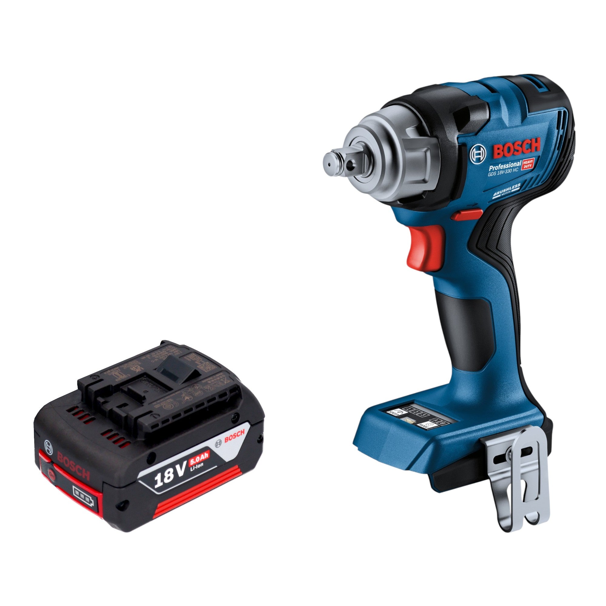 Bosch GDS 18V 330 HC Professional Akku Schlagschrauber 18 V 330 Nm 1 2 Brushless 1x Akku 5 0 Ah ohne Ladegeraet 0 - toolbrothers