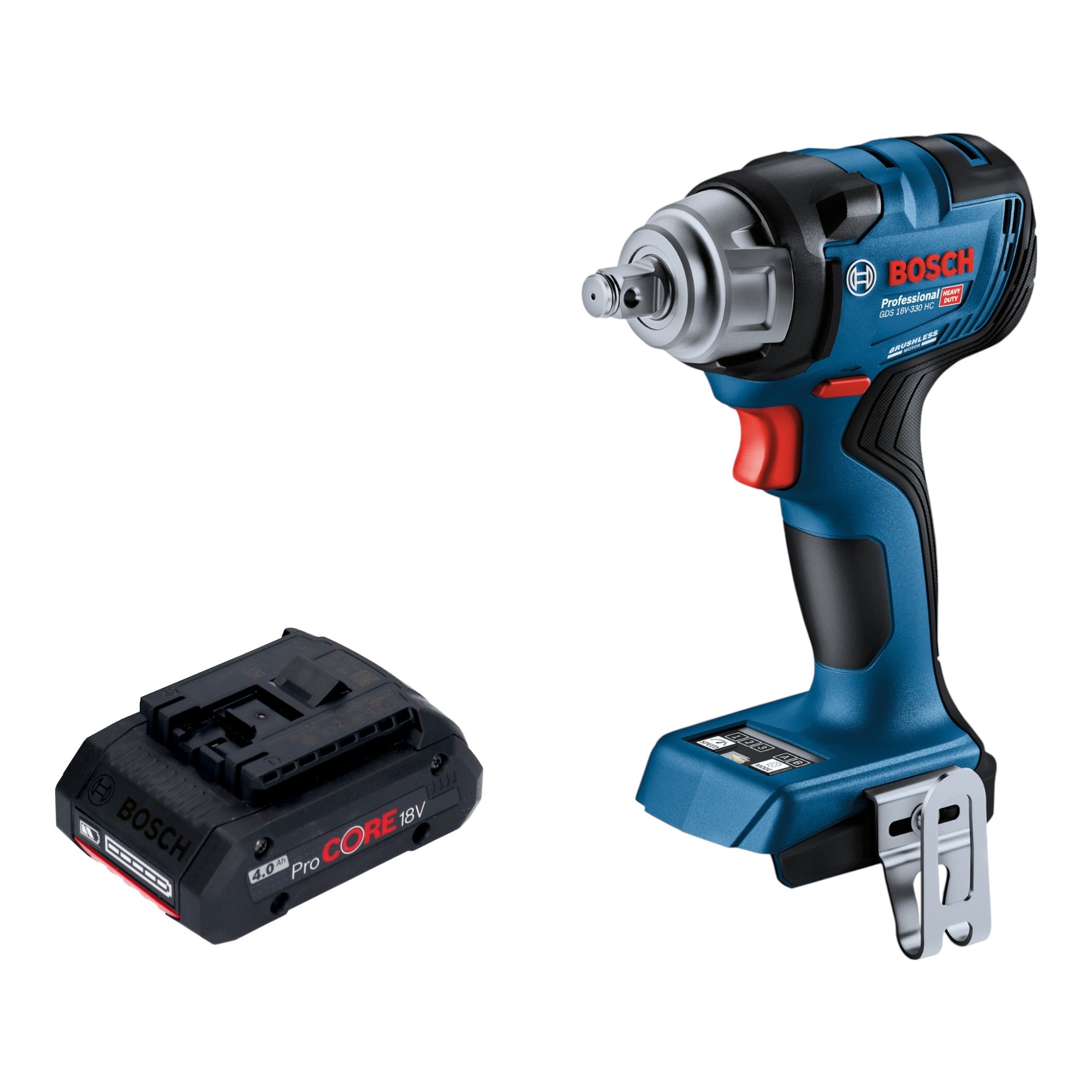 Bosch GDS 18V 330 HC Professional Akku Schlagschrauber 18 V 330 Nm 1 2 Brushless 1x ProCORE Akku 4 0 Ah ohne Ladegeraet 0 - toolbrothers