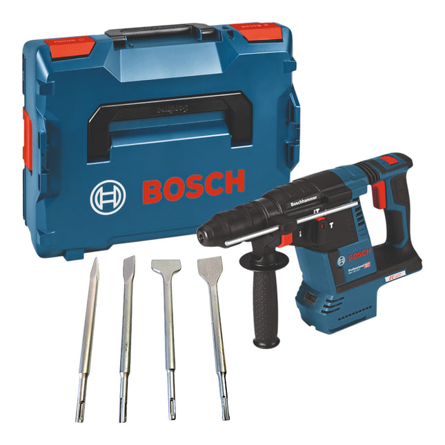 Bosch GBH 18V 26 Professional Akku Bohrhammer 18 V 2 6 J SDS plus Brushless 4 tlg Meissel Set L Boxx ohne Akku ohne Ladegeraet 0 - toolbrothers