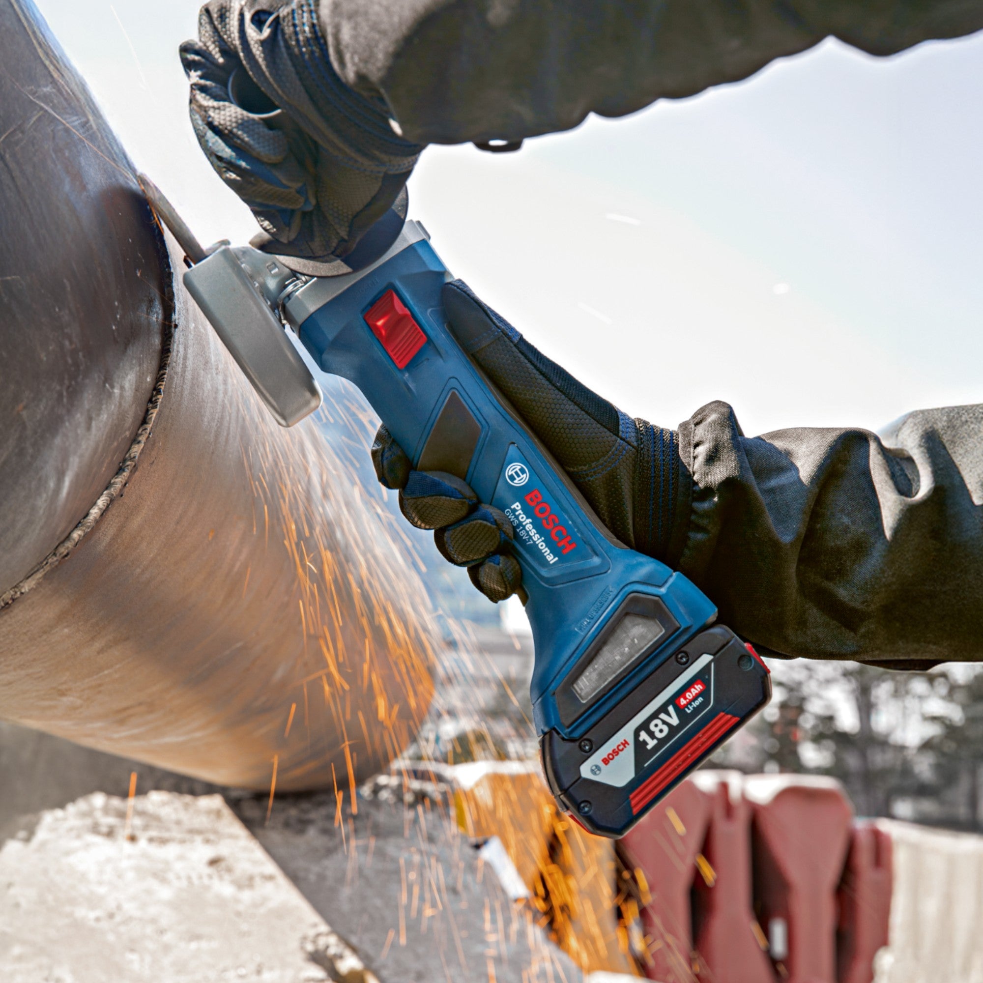Bosch GWS 18V 7 Professional Akku Winkelschleifer 18 V 115 mm Brushless 1x Akku 4 0 Ah Ladegeraet 4 - toolbrothers
