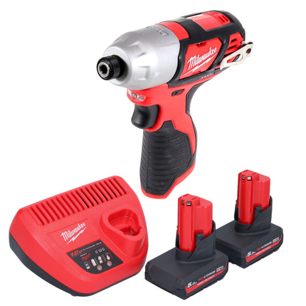 Milwaukee M12 BID 502 Akku Schlagschrauber 12 V 112 Nm 1 4 2x Akku 5 0 Ah Ladegeraet 0 - toolbrothers