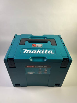 Makita RT 0702 CX2J Multifunktionsfräse 710 W 6 / 8 mm + Oberfräsenmodul + Kantenfräsenmodul + Winkelfräsenmodul + Makpac - Neuwertig