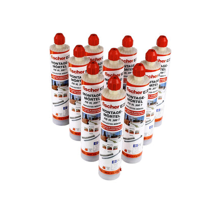 Fischer Montage Mörtel FIS VL 300 T Vinylester - 10x Kartuschen mit 20x Statikmischer im Handwerkerkoffer HWK ( 548655 ) - Toolbrothers