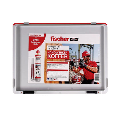 Fischer Montage Mörtel FIS VL 300 T Vinylester - 10x Kartuschen mit 20x Statikmischer im Handwerkerkoffer HWK ( 548655 ) - Toolbrothers