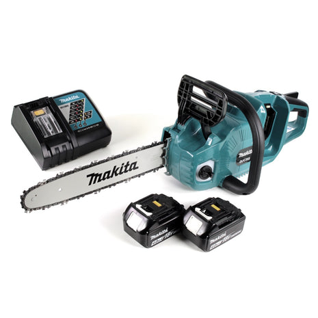 Makita DUC 355 RM2 Akku Kettensäge 36V ( 2x18 V ) Brushless 35 cm + 2x 4,0 Ah Akku + Ladegerät - Toolbrothers