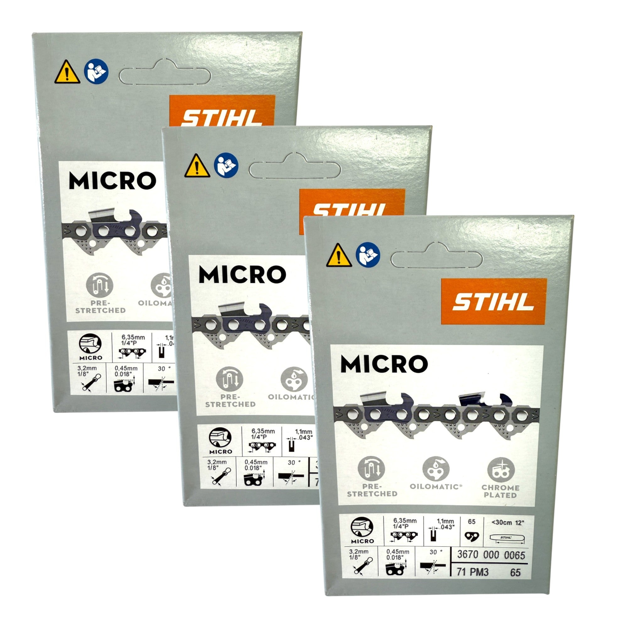 Stihl 3x 1 4 Picco Micro 3 PM3 Saegekette 30 cm 1 4 P 1 1 mm 65 TG 3 Stueck 3x 36700000065  0 - toolbrothers