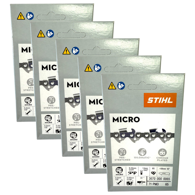 Stihl 5x 1 4 Picco Micro 3 PM3 Saegekette 30 cm 1 4 P 1 1 mm 65 TG 5 Stueck 5x 36700000065  0 - toolbrothers