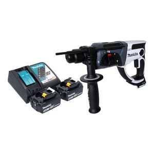 Makita DHR 202 RMW Akku Bohrhammer 18 V 20 mm 2,0 J weiß + 2x Akku 4,0 Ah + Ladegerät