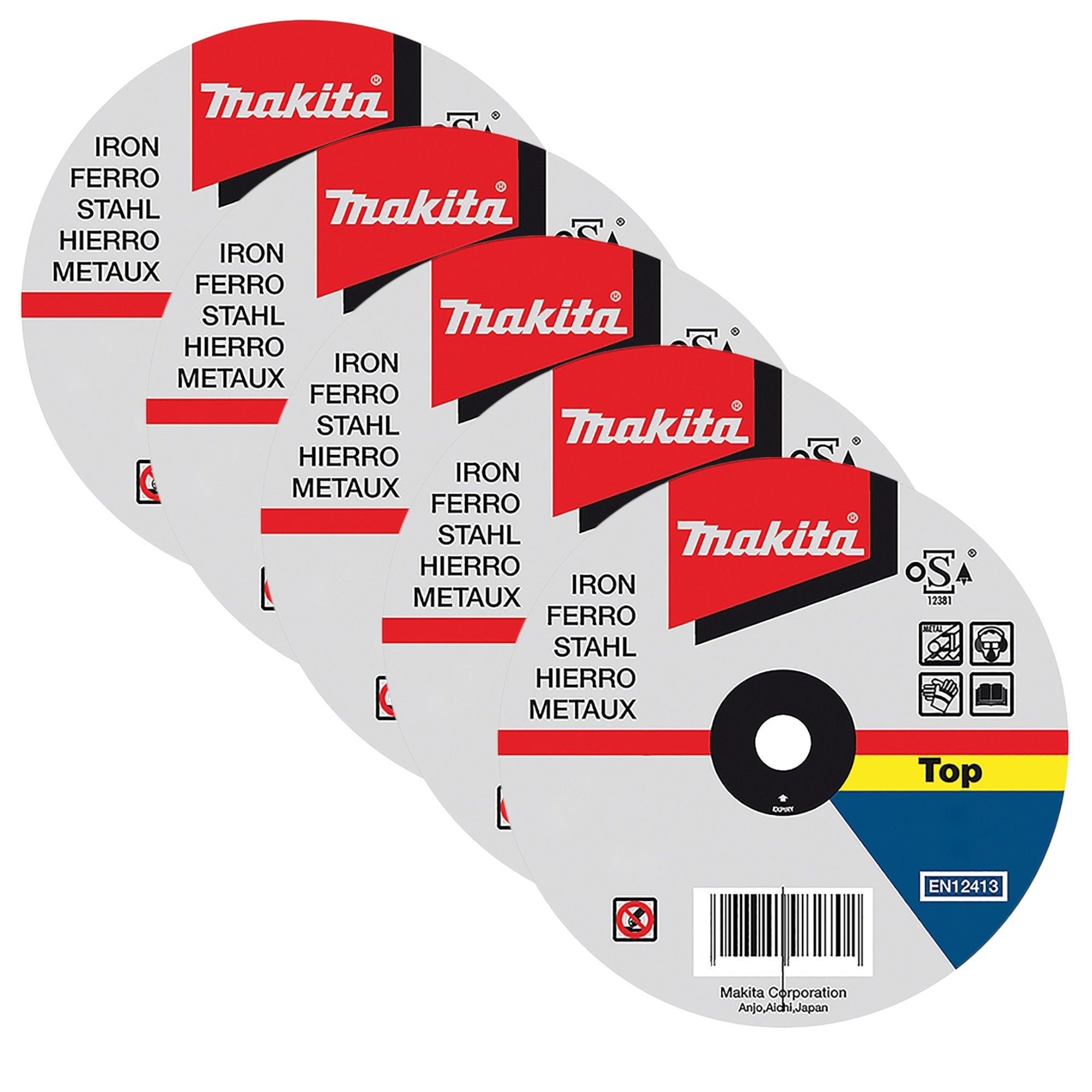 Makita Trennscheibe Stahl 125 x 22 23 x 1 mm 5x P 53023 A60R Koernung 5 Stueck fuer Winkelschleifer 1 - toolbrothers