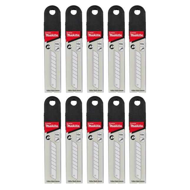 Makita 10x Abbrechklingen 100 Stk Ersatzklingen fuer Abbrechklingenmesser 10x D 74734  0 - toolbrothers