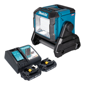 Makita ML 005 G RY Akku Baustellenleuchte 18 / 40 V max. 3.600 lm + 2x Akku 1,5 Ah + Ladegerät