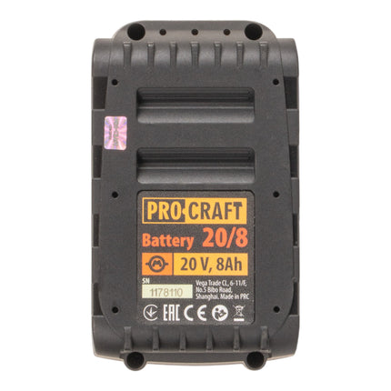 Procraft 20 8 Akku 20 V 8 0 Ah 8000 mAh Li ion mit Ladestandsanzeige 4 - toolbrothers