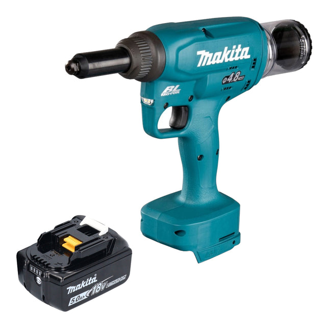 Makita DRV 150 T1 Akku Blindnietsetzgeraet 18 V 10 kN 2 4 4 8 mm Brushless 1x Akku 5 0 Ah ohne Ladegeraet 0 - toolbrothers