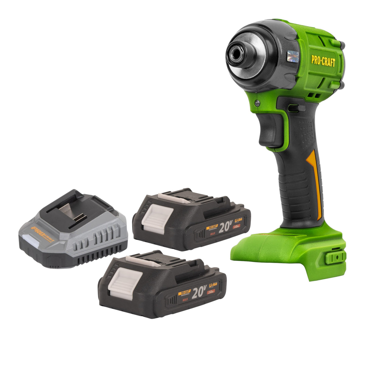 Procraft PS22bb Akku Schlagschrauber 20 V 230 Nm 1/4" Brushless + 2x Akku 2,0 Ah + Ladegerät