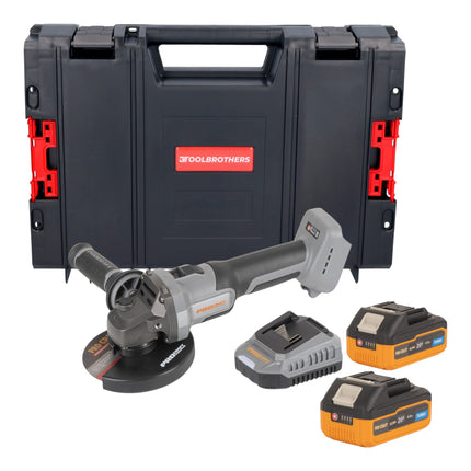 Procraft Industrial AG125Abb Akku Winkelschleifer 20 V 125 mm Brushless 2x Akku 4 0 Ah Ladegeraet RHINO Toolcase 0 - toolbrothers