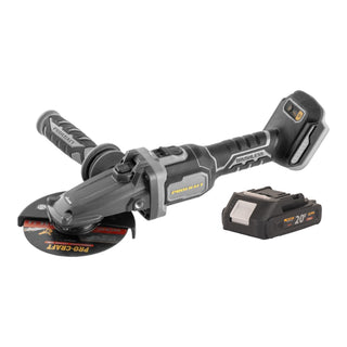 Procraft Industrial AG125Cbb Akku Flachkopf Winkelschleifer 20 V 125 mm Brushless 1x Akku 2 0 Ah ohne Ladegeraet 0 - toolbrothers