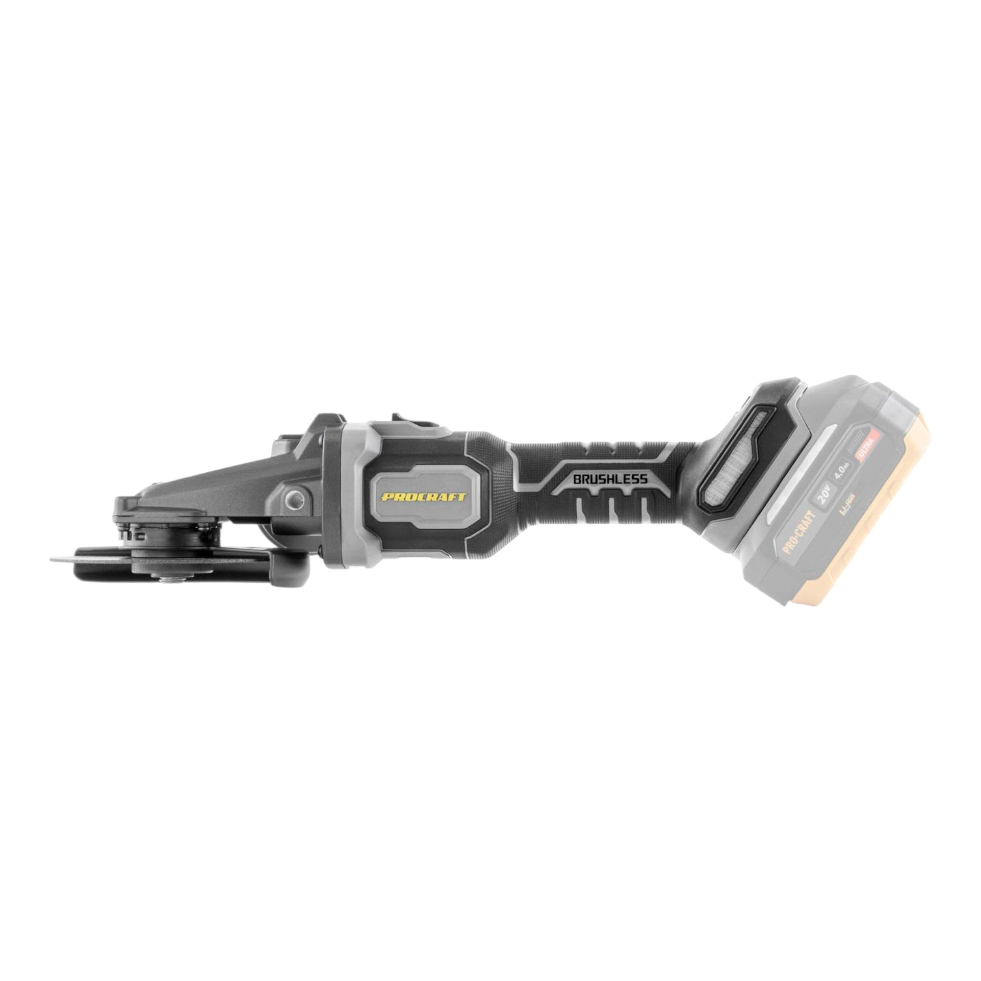 Procraft Industrial AG125Cbb Akku Flachkopf Winkelschleifer 20 V 125 mm Brushless 1x Akku 2 0 Ah ohne Ladegeraet 2 - toolbrothers