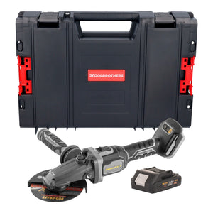 Procraft Industrial AG125Cbb Akku Flachkopf Winkelschleifer 20 V 125 mm Brushless + 1x Akku 2,0 Ah + RHINO Toolcase - ohne Ladegerät
