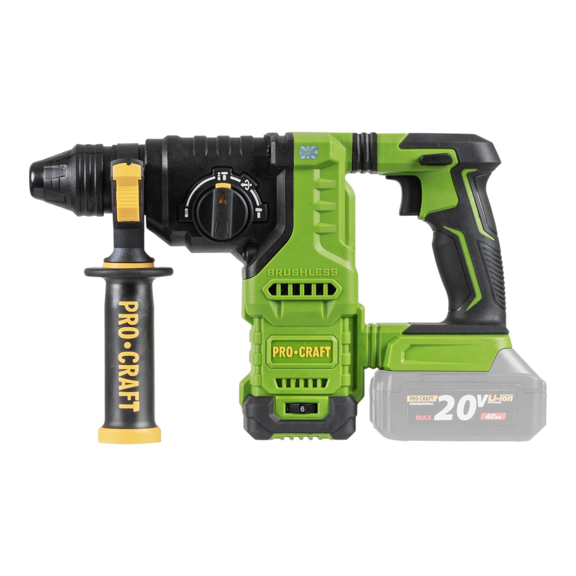 Procraft PHA30bb Akku Bohrhammer 20 V 2 8 J SDS plus Brushless 1x Akku 2 0 Ah Ladegeraet RHINO Toolcase 2 - toolbrothers