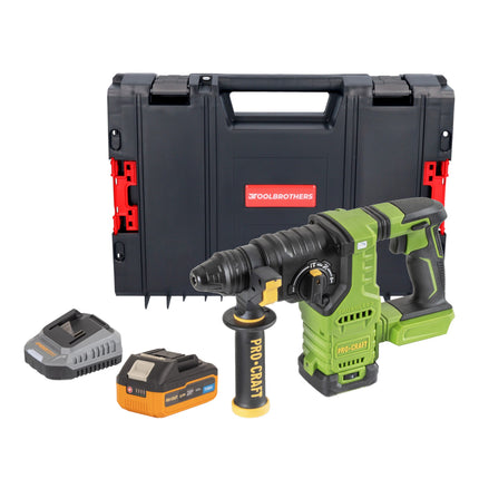 Procraft PHA30bb Akku Bohrhammer 20 V 2 8 J SDS plus Brushless 1x Akku 4 0 Ah Ladegeraet RHINO Toolcase 0 - toolbrothers