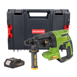 Procraft PHA40bb Akku Bohrhammer 20 V 2,6 J SDS plus Brushless + 1x Akku 2,0 Ah + RHINO Toolcase - ohne Ladegerät