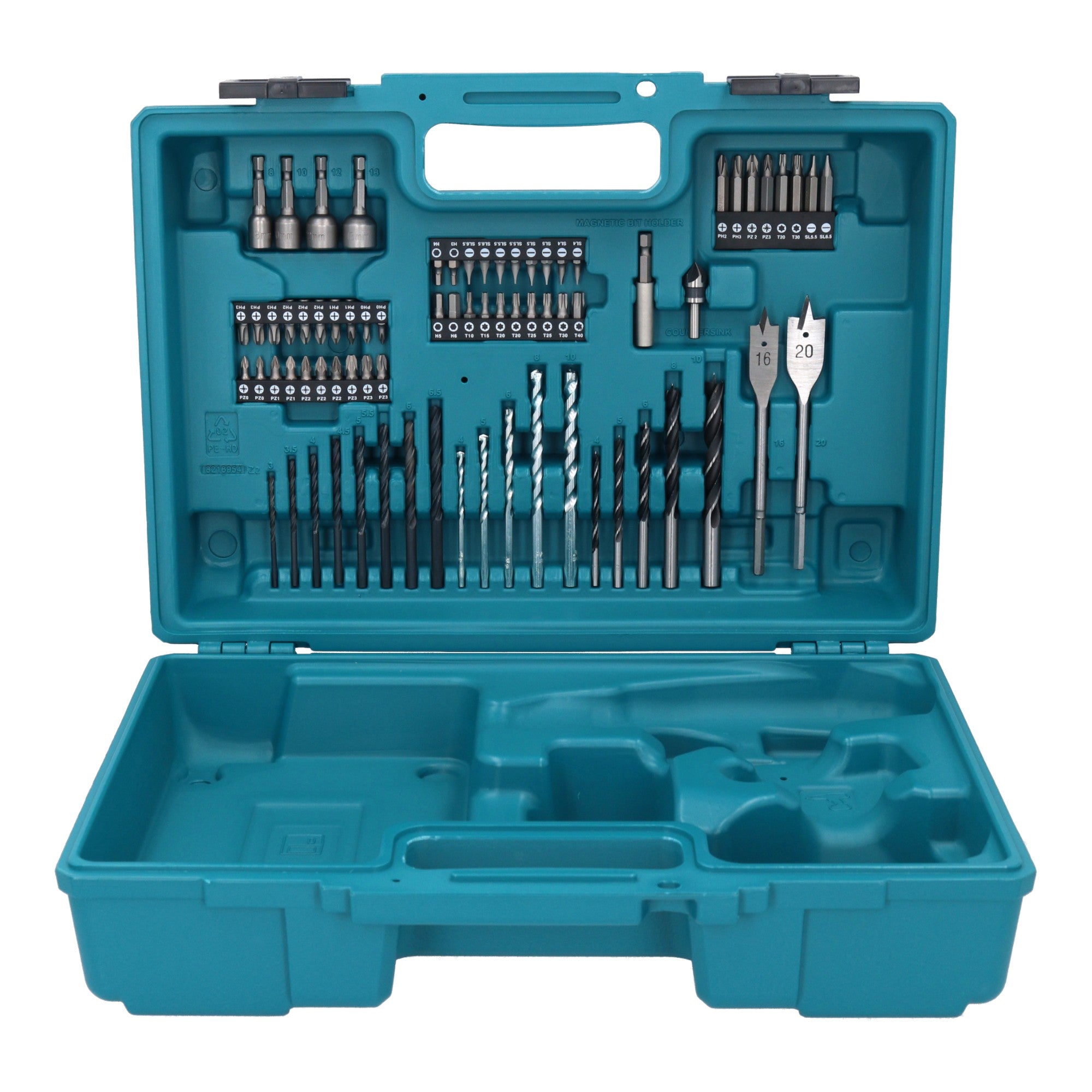 Makita 1831K0 9 Koffer mit 74 tlg Bit und Bohrer Set 420 x 320 x 135 mm 0 - toolbrothers