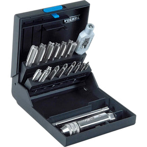 VÖLKEL P.K.21 Handgewindebohrer Satz + Knarre 23 tlg. M3 - M12 DIN 352 ( 47005 )