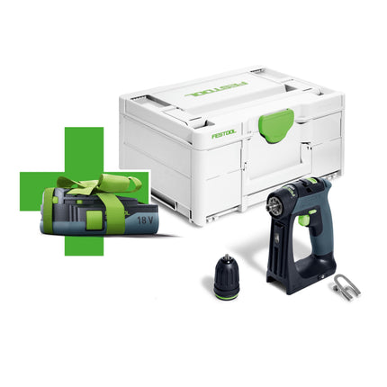 Festool CXS 18 Basic 3 0 Akku Bohrschrauber 18 V 40 Nm Brushless 578063 1x Akku 3 0 Ah Systainer ohne Ladegeraet 0 - toolbrothers