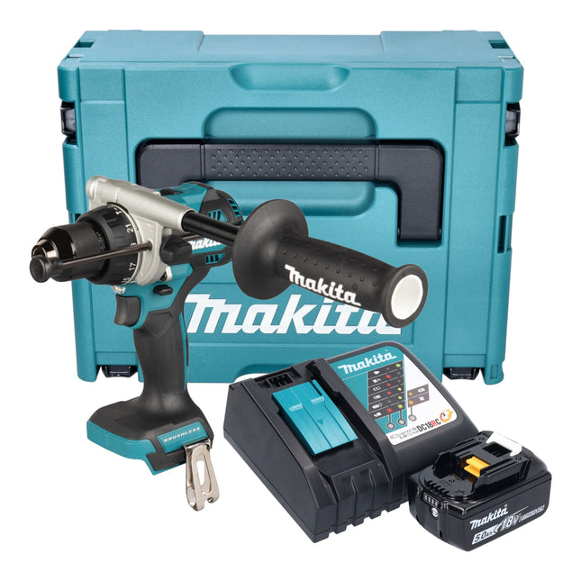 Makita DHP 492 RT1J Akku Schlagbohrschrauber 18 V 141 Nm Brushless 1x Akku 5 0 Ah Ladegeraet Makpac 0 - toolbrothers